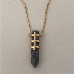 Dark gray and gold necklace